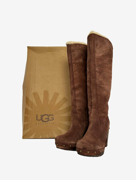 UGG AUSTRALIA LILLIAN アグ 2WAY ムートン ロングブーツ チョコレート(ブラウン系) USA7/JPAN24