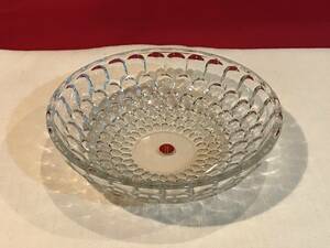 A6746* high class retro glass salad bowl pot cut glass [HOYA GLASS WORKS Hoya ] approximately 23.5×h6.5. unused attrition scratch small dirt etc. equipped 