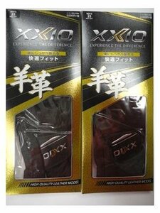 #. сделка!! натуральный кожа ( кожа ягненка ) XXIO мужской перчатка x2 листов [23cm/BK]GGG-X014