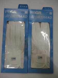 ■PRGR DRY HAND　プロギア ドライハンド メンズグローブ x 2枚【25cm/ホワイト】DH-203