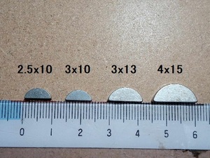 汎用 スピル(半月キー) 2.5x10 x5個 S45C　(12185)