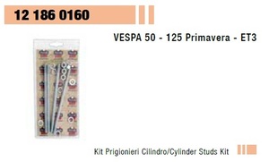 RMS 12186 0160 社外 シリンダースタッド M7 +ナット/ワッシャー (４本) ベスパ ラージ125/150 スモールはET3　梱包無し