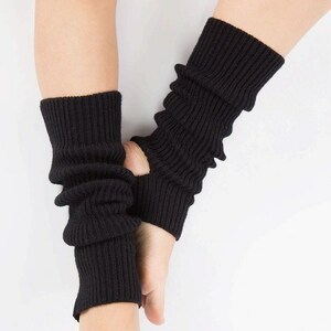 [b6c-a2] yoga leg warmers slip prevention heel none stylish socks lady's protection against cold black 