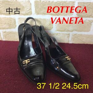 【売り切り!送料無料!】A-2 BOTTEGA VENETA!パンプス!37!24.5!ブラック!黒!冠婚葬祭!仕事!ビジネス!中古