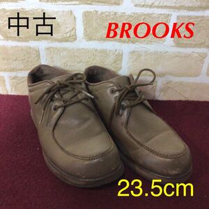 【売り切り!送料無料!】A-40 BROOKS!スニーカー!23.5!ブラウン!カーキ!普段履き!通勤!通学!中古