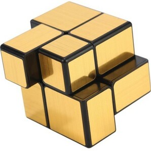 QiYi 2x2キューブミラー2x2x2マジックキューブ（色：ゴールド）2層金とシルバーステッカースピードキューブプロのパズル子供のためのギフトの画像1