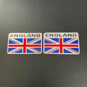 汎用 3D イングランド イギリス 国旗 ENGLAND ソフトアルミ製 エンブレム ステッカー　シール２点セット