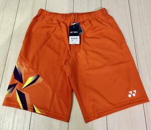  free shipping Yonex shorts men's O size made in Japan orange new goods tag . unused goods game pants badminton wear be leak -ru