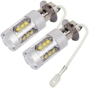 1円～ H3 H3a LED 12V 24V 兼用 80W フォグランプ フォグライト 爆光 高輝度 LED バルブ 2個 ホワイト 6000k トラック プロフィア 1a