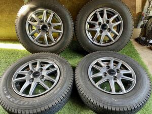 145R12 LT 6PR BRIDGESTONE BLIZZAK スタッドレス　バリ山　4本セット　12x4J ET 42 PCD 4Hx100 軽バン　ハイゼット エブリィ等