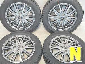 中古タイヤ スタッドレスタイヤ ホイールセット 4本セット 155/65R14 　 FANG 14x4.5 45 100-4穴 ダンロップ ウィンターマックス WM02