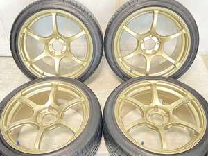 中古タイヤ サマータイヤ ホイールセット 4本セット 235/40R18 ヨコハマ アドバンレーシングRG3 18x9.0 45 114.3-5穴 Pinso Tyres PS91