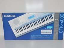 【全鍵盤で音出し確認済み/送料無料】CASIO シンセサイザー CTK-4000 ベーシックキーボード 61鍵盤 動作品 箱/アダプター付き 中古_画像9