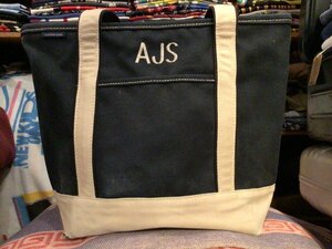 LANDS END TOTE BAG ランズ エンド トート バッグ ジップトップ コットン キャンバス