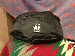 WWF NYLON WAIST POUCH world wild life fan do nylon belt bag shoulder bag Panda animal nature protection group 