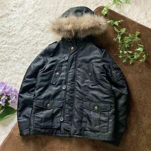 MCM высококлассный с хлопком милитари Mod's Coat натуральный мех черный M размер M si- M 