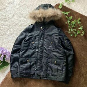 MCM high class with cotton military Mod's Coat real fur black M size M si- M 