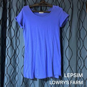 LEPSIM LOWRYS FARM チュニック Ｔシャツワンピ ブルー 半袖Tシャツ トップス カットソー
