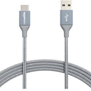  ベーシック 充電ケーブル USB タイプ-C~タイプ-A 2.0 オス ダブル編組ナイロン 3.0m ダークグレーの画像1