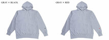 XXXLサイズ 袖スピードアディクト PARKA GRAY × RED/霜降りグレー3XLプルオーバーパーカー大きいサイズビッグサイズアメリカンバイク80s_画像2