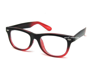 GRADATION WELLINGTON BLACK・RED × CLEAR/グラデーションウェリントンブラックレッド赤ファッションサングラスお洒落眼鏡男女兼用人気