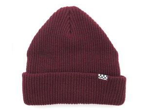 KNIT CAP CHECKER BURGUNDY/ニットキャップ帽子バーガンディ防寒ライダーmotogpピスネーム英車バイクウェアオールドスクールカフェレーサー