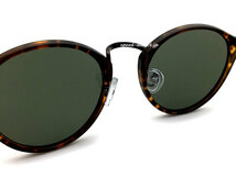 BOSTON SUNGLASS for JAPANESE SUNGLASS 艶消しべっ甲・BROWN × GREEN/ボストンサングラスデミ柄カラーレンズユニセックス花粉症_画像8