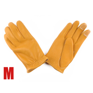 GMG DEER SKIN GLOVE ショートリスト GMG-07 GOLD M/バイクグローブ黄色鹿革鹿皮ディアスキン高品質オールシーズンシンプルアウトドア