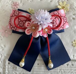  hand made ribbon Japanese style hair clip 51 kimono . hakama graduation ceremony The Seven-Five-Three Festival hair ornament cat pohs postage included 