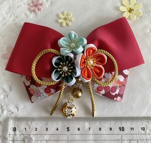  hand made ribbon Japanese style hair clip 20 kimono . hakama graduation ceremony The Seven-Five-Three Festival hair ornament cat pohs postage included 