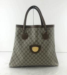 【HI1222】GUCCI グッチ トートバッグ GG柄 ロゴプレート 肩掛けカバン ブラン系 手持ちカバン バッグ