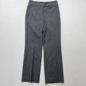 229 TALBOTS タルボット ストレッチ ウール スラックス パンツ ビジネス オフィス グレー レディース 31006G