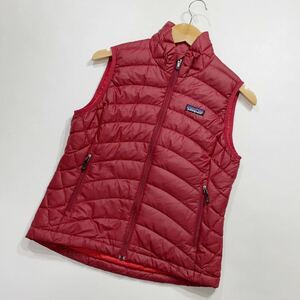 184 patagonia パタゴニア ジップアップ ダウンベスト アウトドア トレッキング 登山 キャンプ 軽量 レッド 赤 レディース 31018P