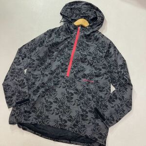 268 美品 Champion チャンピオン 総柄 ハーフジップ アノラックパーカー ウィンドブレーカー サイズM レディース 花柄 スポーツ 31002AA