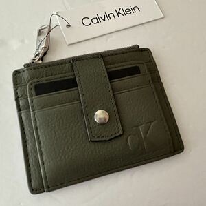 【送料無料】新品■Calvin Klein カルバンクライン メンズ カード入れ 小銭入れ コインケース キーケース パスケース IDケース オリーブ色1