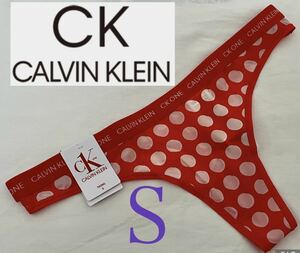 【送料無料】新品★Calvin Klein カルバンクライン Thong Tバック ショーツ S （日本サイズS～M位）水玉