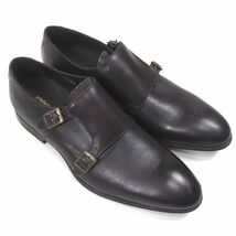 P326 未使用品 ステファノロッシ ダブルモンク 本革 ビジネスシューズ (27.5cm) STEFANO ROSSI 紳士靴 c-8_画像1
