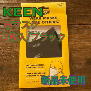 【新品未使用】 KEEN デザインマスク コットン製 ブラック 黒 2枚入 アウトドア ファッション デザイン