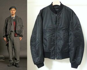 19AW Engineered Garments エンジニアードガーメンツ Aviator Jacket Flight Satin Nylon アビエイター ジャケット S 黒