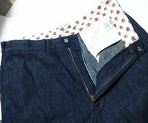 WAREHOUSE ウエアハウス Lot 1222 FLIP TOP STYLE PIQUE PANTS インディゴ デニム W33_画像3