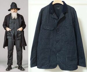 17AW Engineered Garments エンジニアードガーメンツ Coverall Jacket H.B. Gangster Stripe カバーオール ジャケット M ストライプ