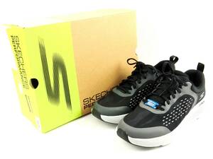 【左右サイズ違い】 メンズ SKECHERS AIR COOLED GOGA MAT GO RUN ELEVATE-VANDURA スニーカー ブラック/グレー 左26.5cm 右26cm 【0767】