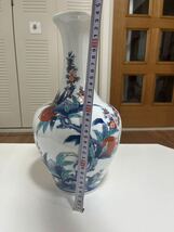 【新品 美品】鍋島焼　魯山窯　花瓶 染錦 色絵 色鍋島 置物　インテリア　花器_画像4