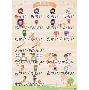 日本語教師の「い形容詞」ポスター（A2サイズひらがな版、みんなの日本語準拠）