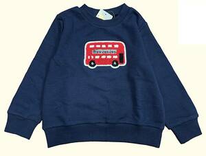 * prompt decision * new goods tag attaching Moujonjon Moujonjon *... embroidery London bus reverse side wool sweatshirt * affordable price * baby 100cm 3-4 -years old Y2200