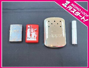 【5AU島10019F】1円スタート★Zippo★長渕剛★WF★オイル充填式カイロ★ミニ燃料コンテナ★オイルライター★火花確認済★おまとめ★喫煙具