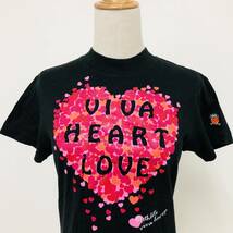 k1179 美品 VIVA HEART ビバハート Tシャツ 半袖 綿100％ ロゴプリント 日本製 サイズ42 黒 レディース キュートなスイートスタイル _画像5