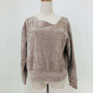 k1634 美品 JEANASIS ジーナシス ニット トップス 長袖 クロップド丈 秋 冬 F ブラウン系 無地 レディース シンプルデイリーカジュアル 