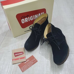 CLARKS ORIGINALS クラークス オリジナルズ YARRA DESERT スエード ウェッジ ソール ブーツ ブラック UK4