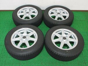 D473【送料無料】175/65R14 超溝高 8.5~9分山 ブリヂストン スタッドレス VRX 19年製 ホイールセット 4本 激安 ノート パッソ bB ブーン 等